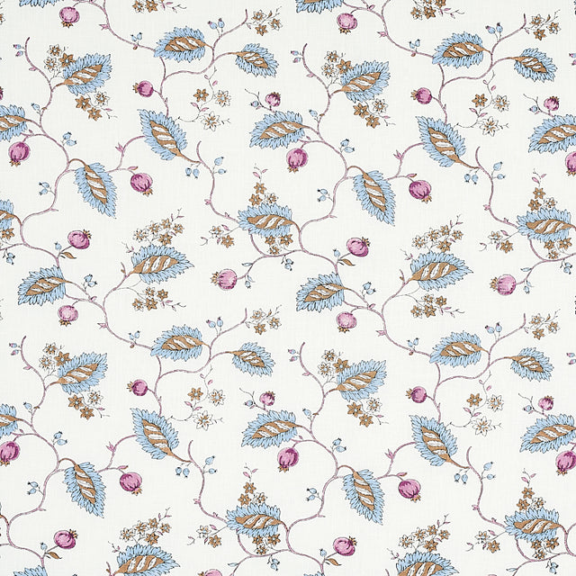 Schumacher Maryam Vine Sky & Plum Fabric - Eade's Wallpaper