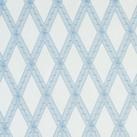 Schumacher Les Losanges Toile Sky Fabric - Eade's Wallpaper