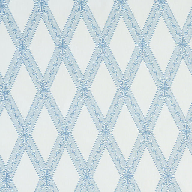 Schumacher Les Losanges Toile Sky Fabric - Eade's Wallpaper