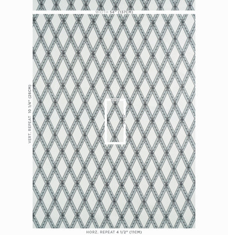 Schumacher Les Losanges Toile Carbon Fabric - Eade's Wallpaper