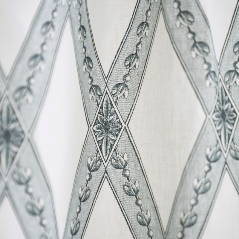 Schumacher Les Losanges Toile Carbon Fabric - Eade's Wallpaper