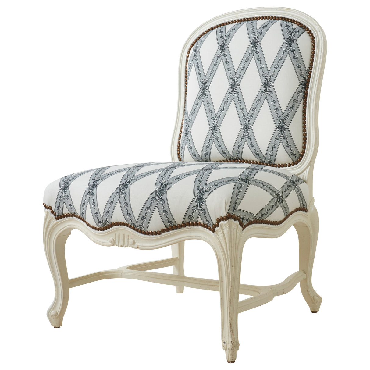 Schumacher Les Losanges Toile Carbon Fabric - Eade's Wallpaper