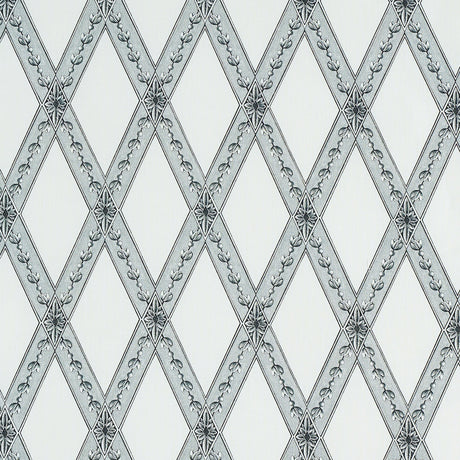 Schumacher Les Losanges Toile Carbon Fabric - Eade's Wallpaper