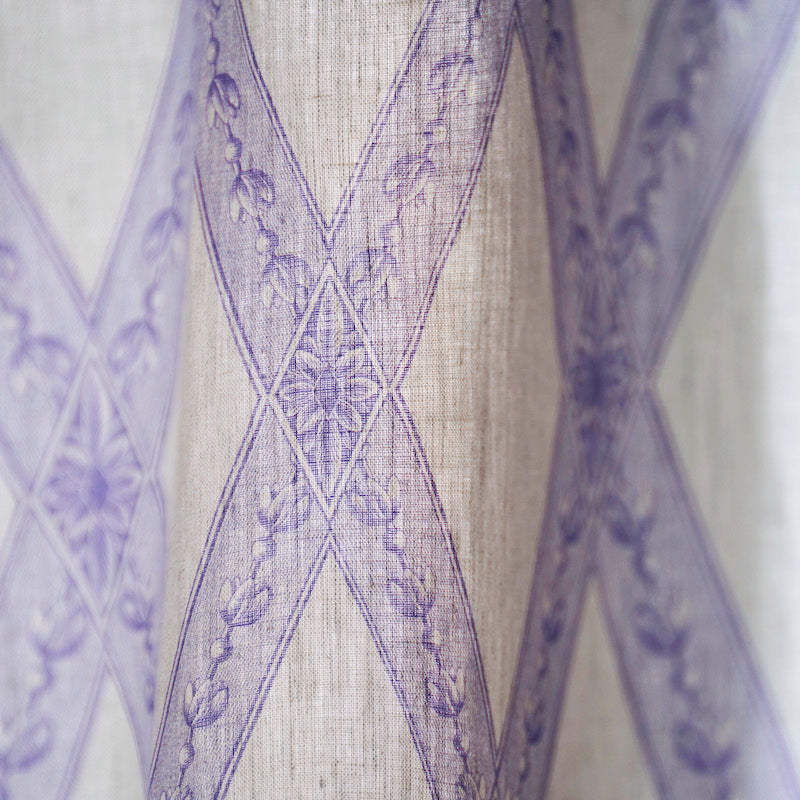 Schumacher Les Losanges Toile Iris Fabric - Eade's Wallpaper