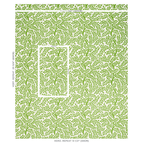 Schumacher Temple Garden Ii Green Fabric - Eade's Wallpaper