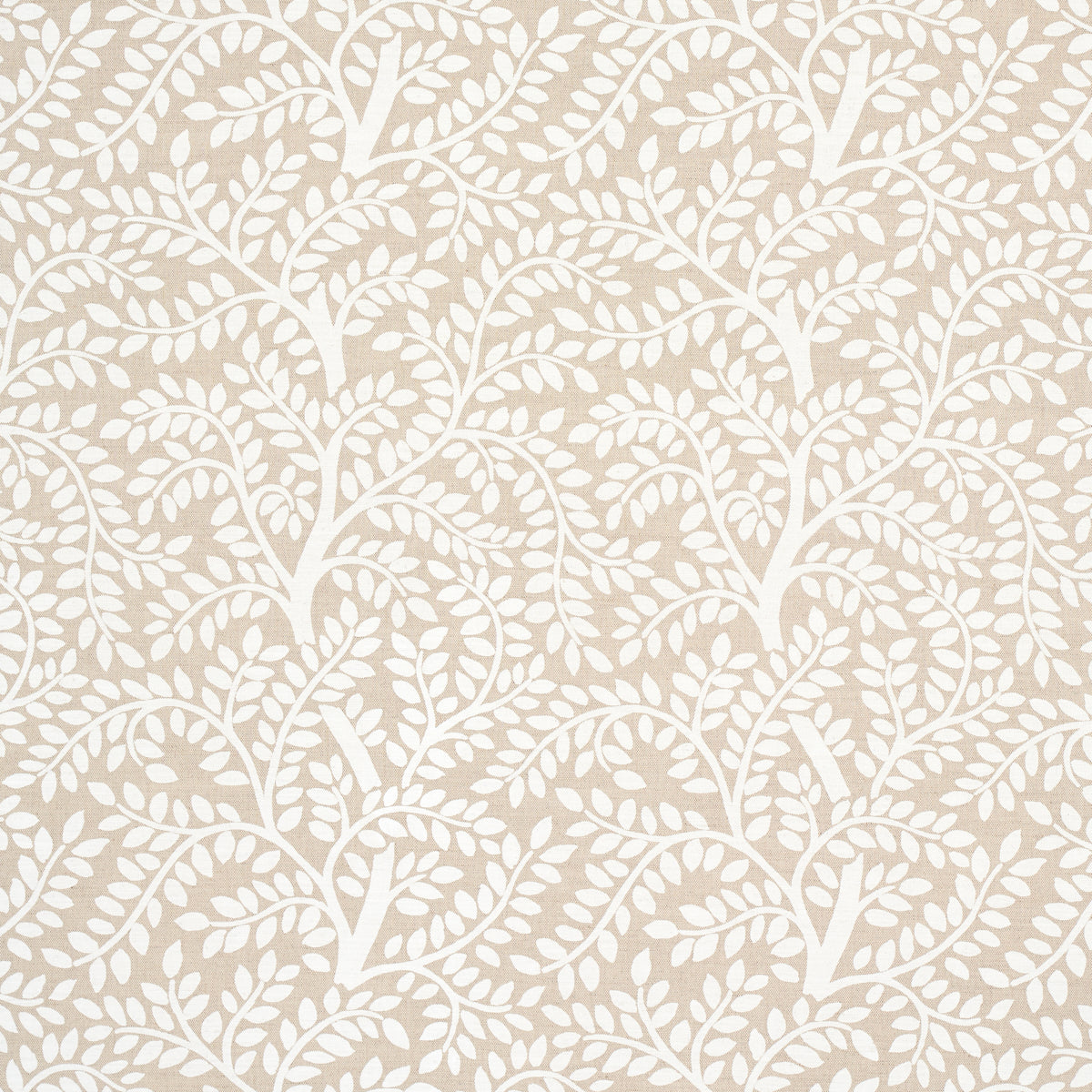 Schumacher Temple Garden Ii Ivory On Unbleached Fabric - Eade's Wallpaper