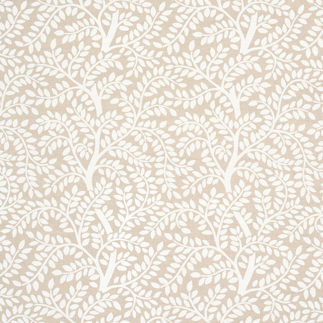 Schumacher Temple Garden Ii Ivory On Unbleached Fabric - Eade's Wallpaper