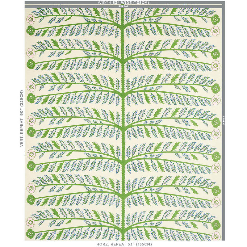 Schumacher Thistle Ivory Fabric - Eade's Wallpaper