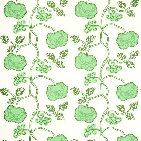 Schumacher Queen Fruit Chintz Jade Fabric - Eade's Wallpaper