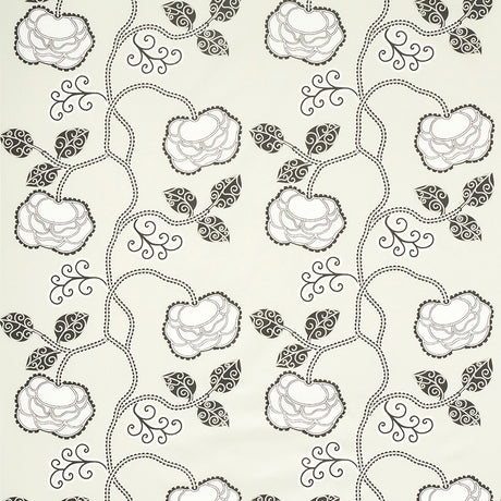 Schumacher Queen Fruit Chintz Ebony Ivory Fabric - Eade's Wallpaper