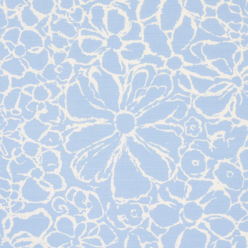 Schumacher Sidonie Blue Fabric - Eade's Wallpaper