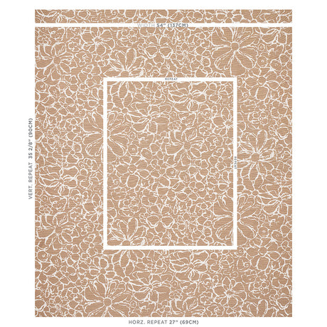 Schumacher Sidonie Neutral Fabric - Eade's Wallpaper