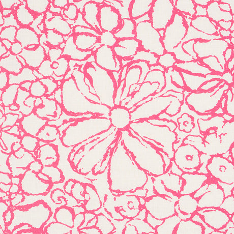 Schumacher Sidonie Magenta Fabric - Eade's Wallpaper