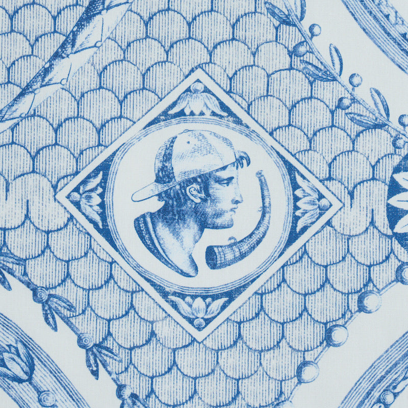 Schumacher Les Scenes Contemporaines Blue Fabric - Eade's Wallpaper