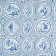 Schumacher Les Scenes Contemporaines Blue Fabric - Eade's Wallpaper