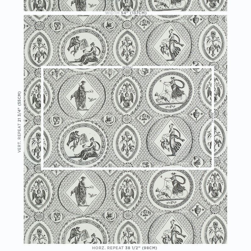 Schumacher Les Scenes Contemporaines Black Fabric - Eade's Wallpaper