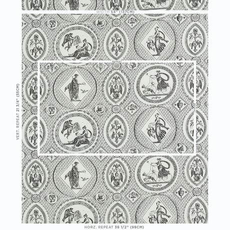 Schumacher Les Scenes Contemporaines Black Fabric - Eade's Wallpaper