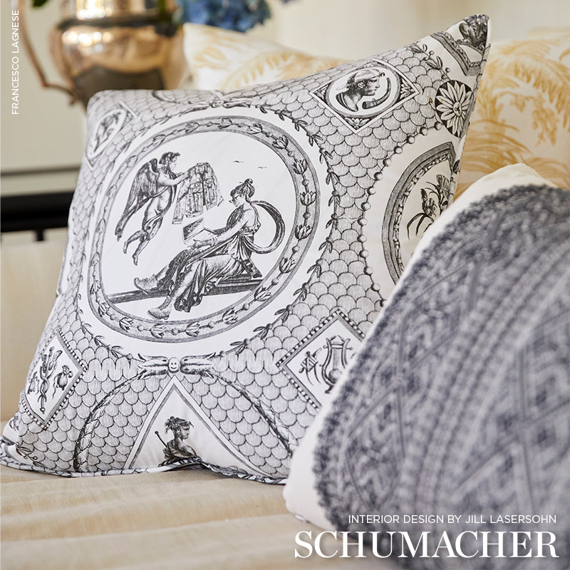 Schumacher Les Scenes Contemporaines Black Fabric - Eade's Wallpaper