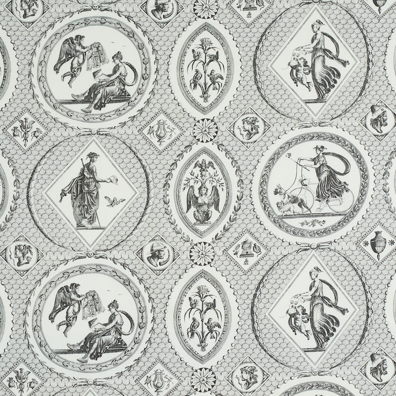 Schumacher Les Scenes Contemporaines Black Fabric - Eade's Wallpaper