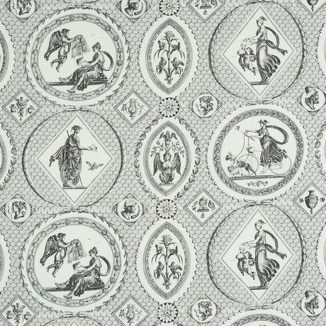 Schumacher Les Scenes Contemporaines Black Fabric - Eade's Wallpaper
