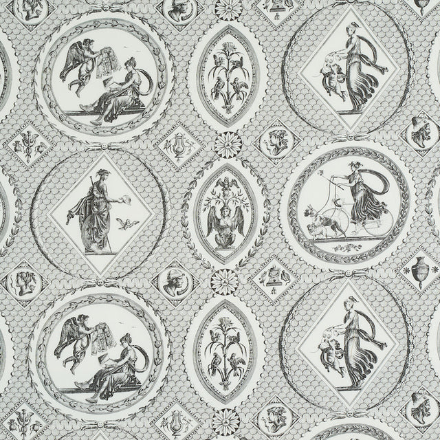 Schumacher Les Scenes Contemporaines Black Fabric - Eade's Wallpaper