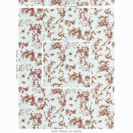 Schumacher Toile De La Prairie Brown Fabric - Eade's Wallpaper