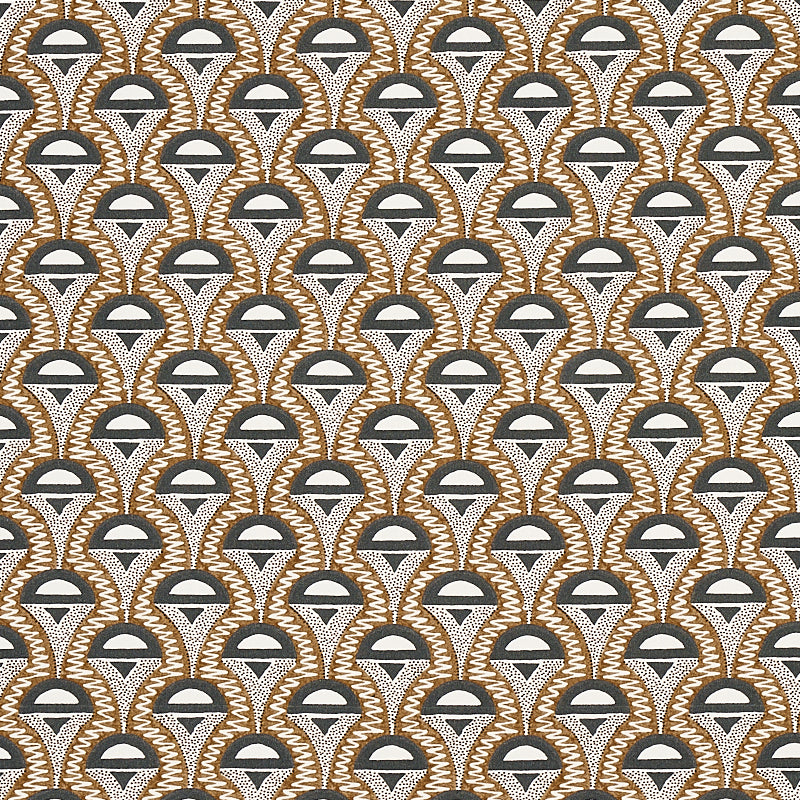 Schumacher Abelino Camel & Black Fabric