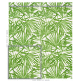 Schumacher Sunlit Palm Linen Green Fabric - Eade's Wallpaper