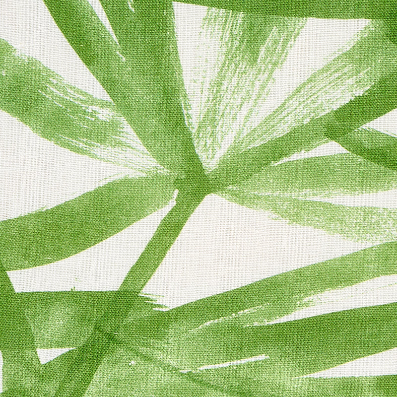 Schumacher Sunlit Palm Linen Green Fabric - Eade's Wallpaper