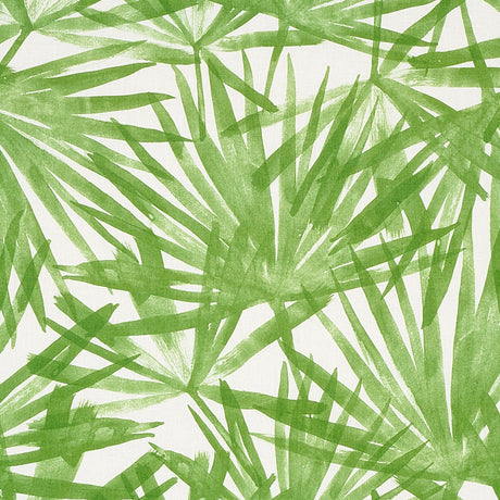 Schumacher Sunlit Palm Linen Green Fabric - Eade's Wallpaper