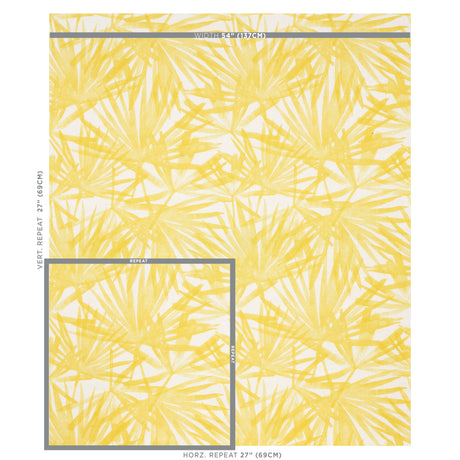 Schumacher Sunlit Palm Linen Yellow Fabric - Eade's Wallpaper
