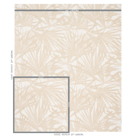 Schumacher Sunlit Palm Linen Sand Fabric - Eade's Wallpaper