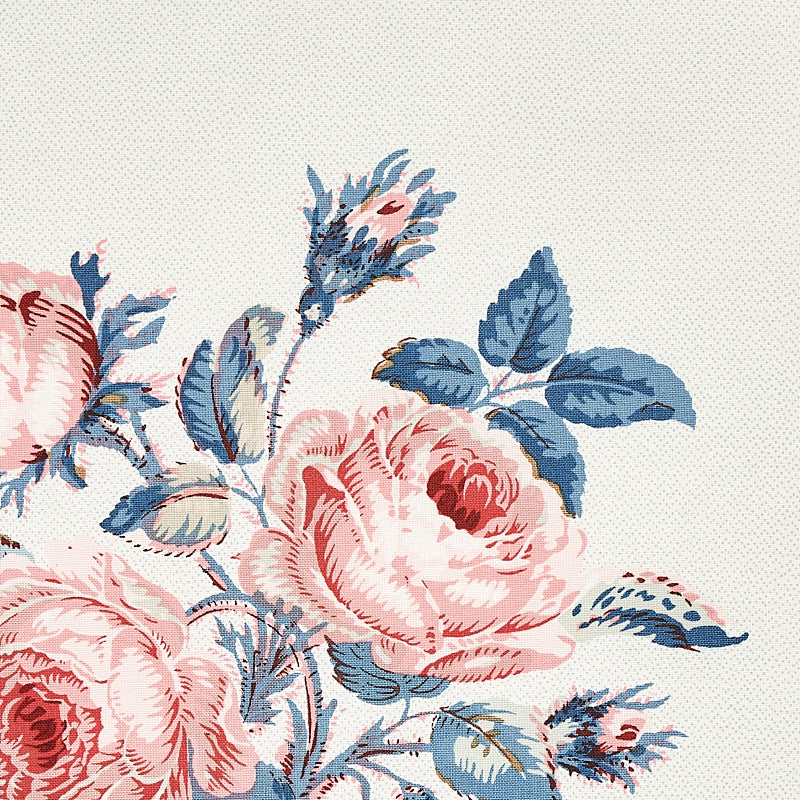 Schumacher 179632 LOUDON ROSE in ROSE & BLUE Fabric - SCHUMA