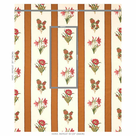 Schumacher Servilia Stripe Camel Fabric - Eade's Wallpaper