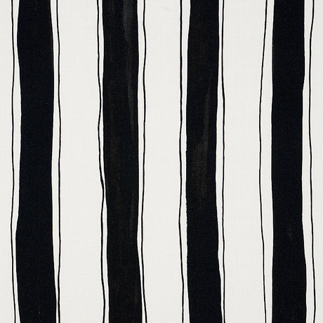 Schumacher Tracing Stripes Black Fabric - Eade's Wallpaper