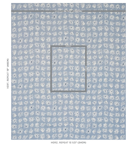 Schumacher Meadow Rock Blue Fabric - Eade's Wallpaper