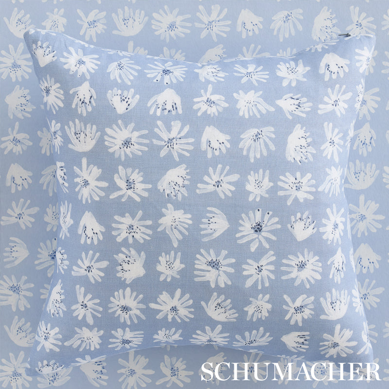 Schumacher Meadow Rock Blue Fabric - Eade's Wallpaper