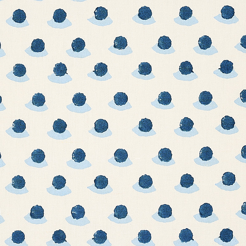 Schumacher Berry Hand Block Print Indigo & Sky Fabric