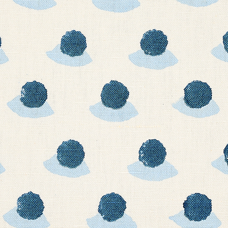 Schumacher Berry Hand Block Print Indigo & Sky Fabric