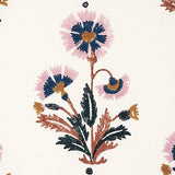 Schumacher Dianthus Hand Block Print Rust & Rose Fabric