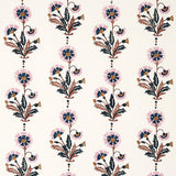 Schumacher Dianthus Hand Block Print Rust & Rose Fabric
