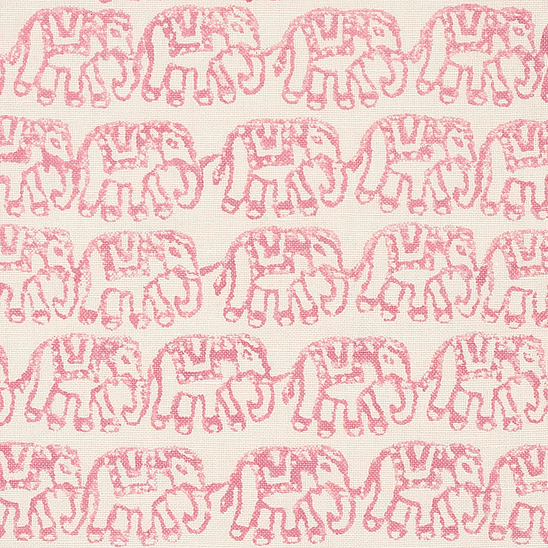 Schumacher Ellies Hand Block Print Rose Fabric