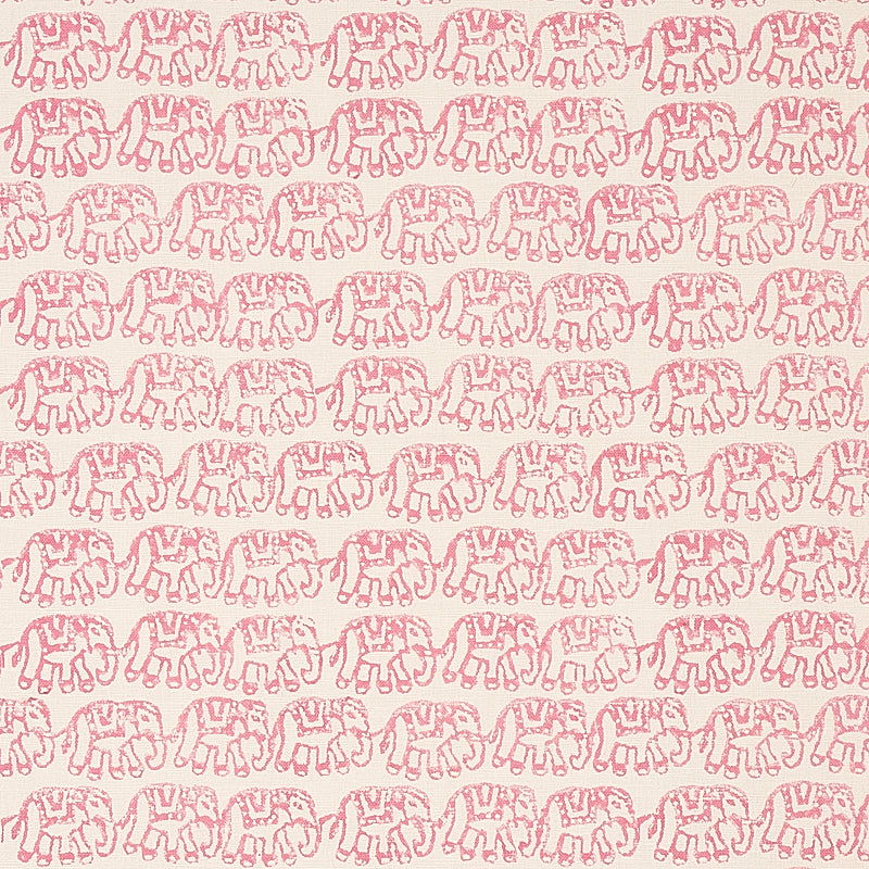 Schumacher Ellies Hand Block Print Rose Fabric