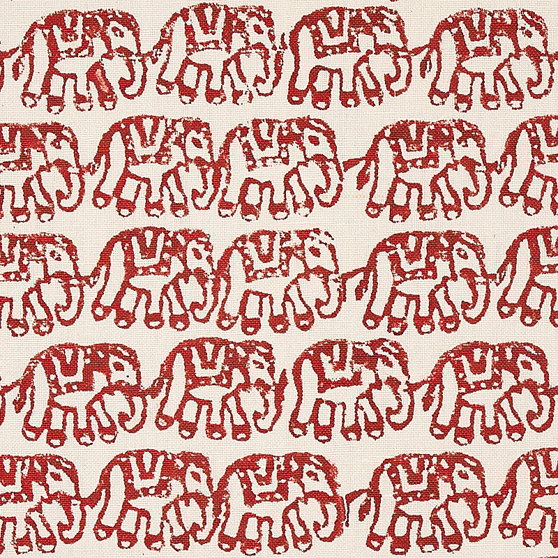 Schumacher Ellies Hand Block Print Rust Fabric