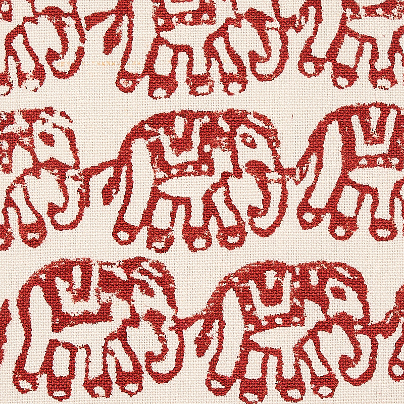 Schumacher Ellies Hand Block Print Rust Fabric