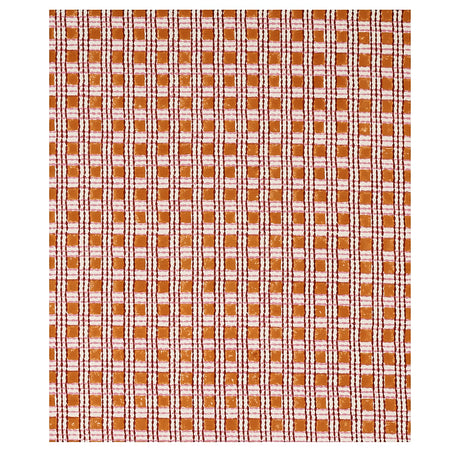 Schumacher Trellis Hand Block Print Copper & Rose Fabric - Eade's Wallpaper