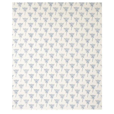 Schumacher Wild Carrot Hand Block Print Indigo Fabric - Eade's Wallpaper