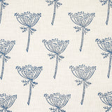 Schumacher Wild Carrot Hand Block Print Indigo Fabric - Eade's Wallpaper