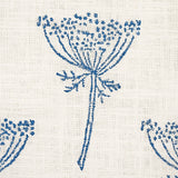 Schumacher Wild Carrot Hand Block Print Indigo Fabric - Eade's Wallpaper