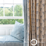 Schumacher Wild Carrot Hand Block Print Indigo Fabric - Eade's Wallpaper